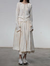 Mutedance 25 Autumn/Winter Round Neck Top Skirt Plant Dye Highly Handmade MD-MD25FW68-nude (MD25FW65)